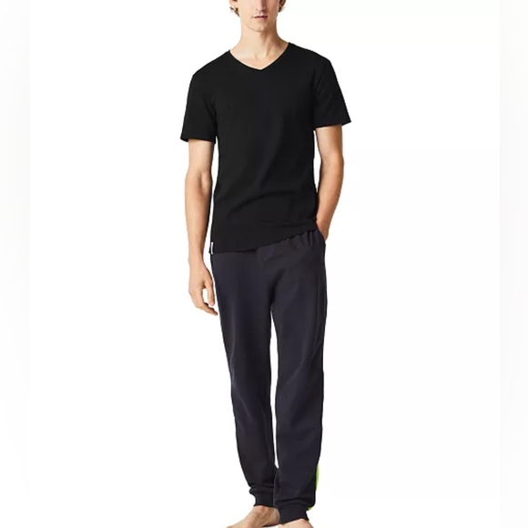 Lacoste Men's NIB Black 3ct V-Neck Slim Fit Undershirt Set Size Medium (38-40) - Picture 3 of 15